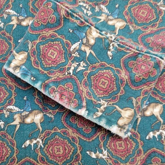 Vintage Boho Hippie Button Shirt Medium 23x28 Green - Picture 12 of 12